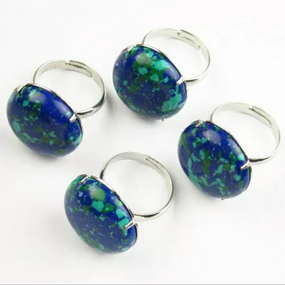 Wrap rainbow Turkey turquoise adjustable silver ring
